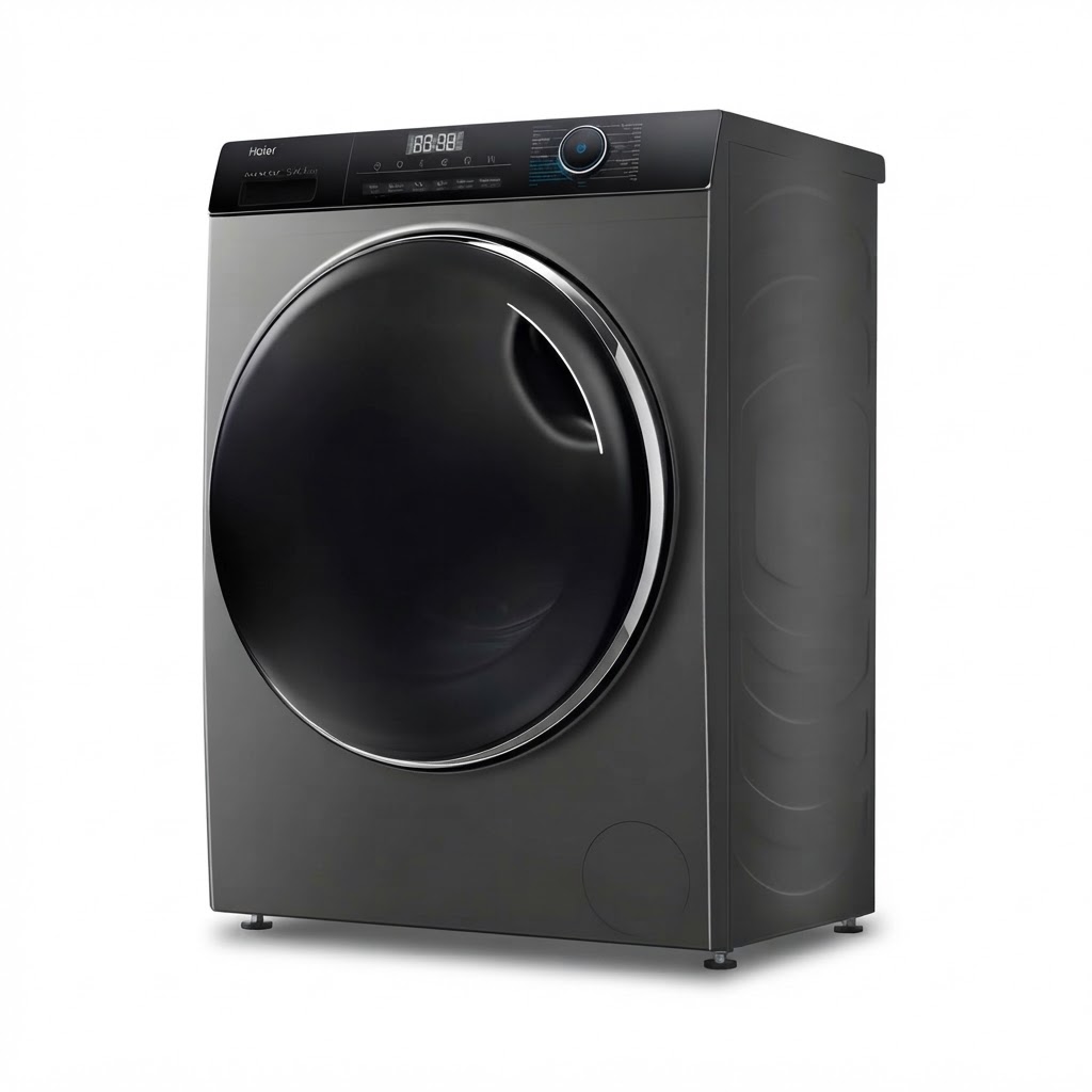 غسالة ونشافة هاير أوتوماتيك Haier HWD100-B14979S8U1 بسعة 10 كغ غسيل و6 كغ تنشيف ولون فضي