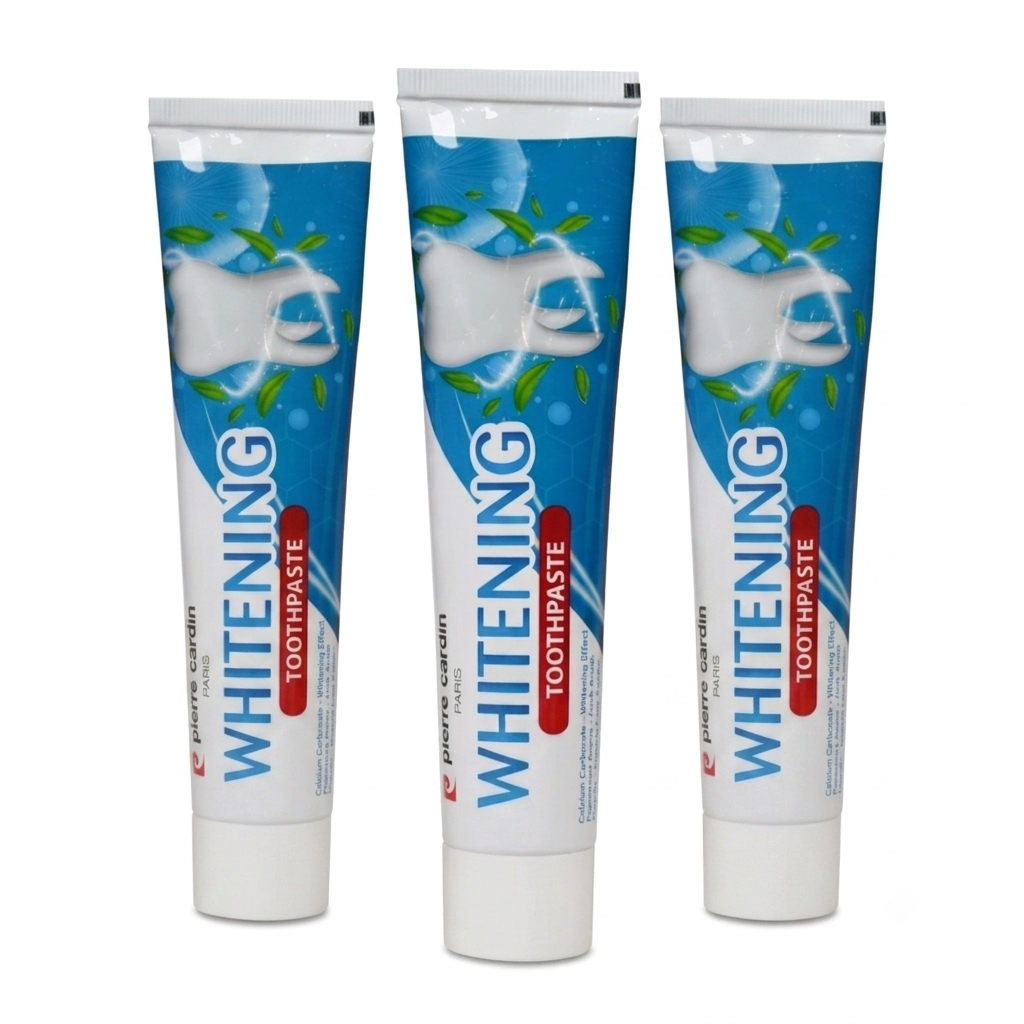 مجموعة معجون أسنان مبيض بيير كاردان Pierre Cardin Whitening Toothpaste 3 عبوة من 3 قطع بنكهة النعناع