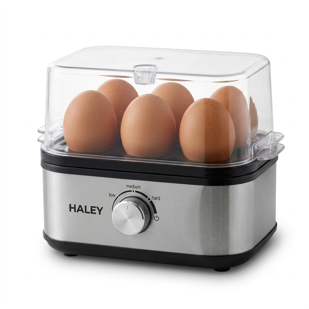 سلاقة بيض كهربائية HALEY موديل HY-6204 بقدرة 300 واط وسعة 6 بيضات