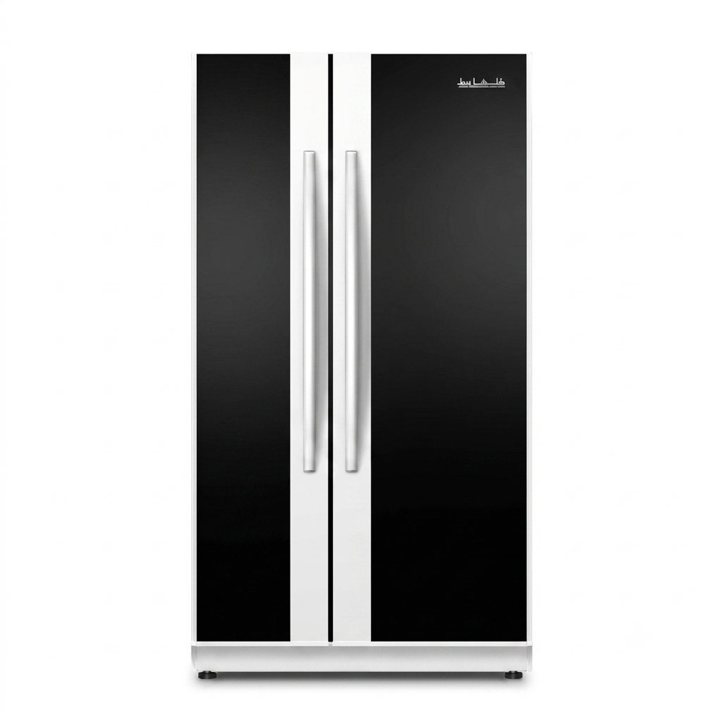 براد الحافظ SN3020B بابين متجاورين سعة 30 قدم مكعب مع ضاغط إنفيرتر ذكي وتبريد هواء باللون الأبيض وباب الأسود