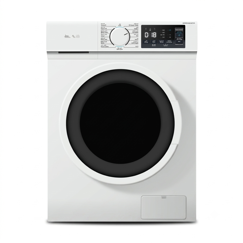 غسالة الحافظ أوتوماتيك ابيض مع شاشة وباب اسود N1407WBL-INV بسعة 7 كغ وسرعة دوران 1400 دورة في الدقيقة بمحرك إنفيرتر