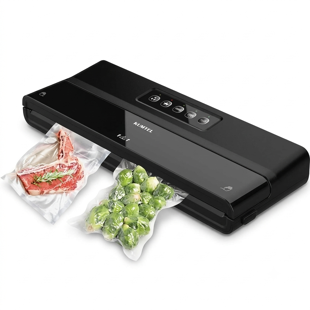 ماكينة تفريغ الهواء وحفظ الأطعمة كومتل Kumtel HVSE-01 Vacuum Sealer بقدرة 125 واط مع شريط لحام 300 مم