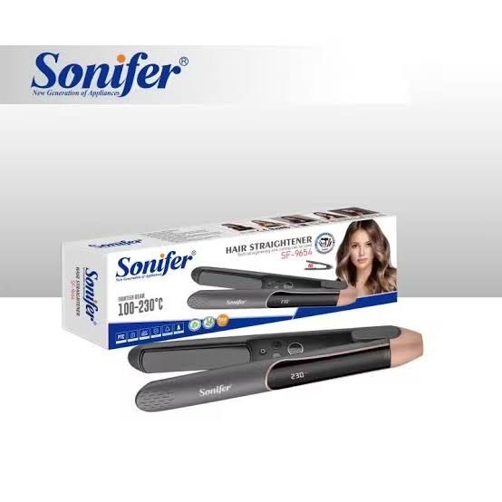 Sonifer SF-9654 – مملّس شعر احترافي مع شاشة LCD، حماية من الحروق، 55 واط، 100 الى 230 درجة، وإيقاف تلقائي