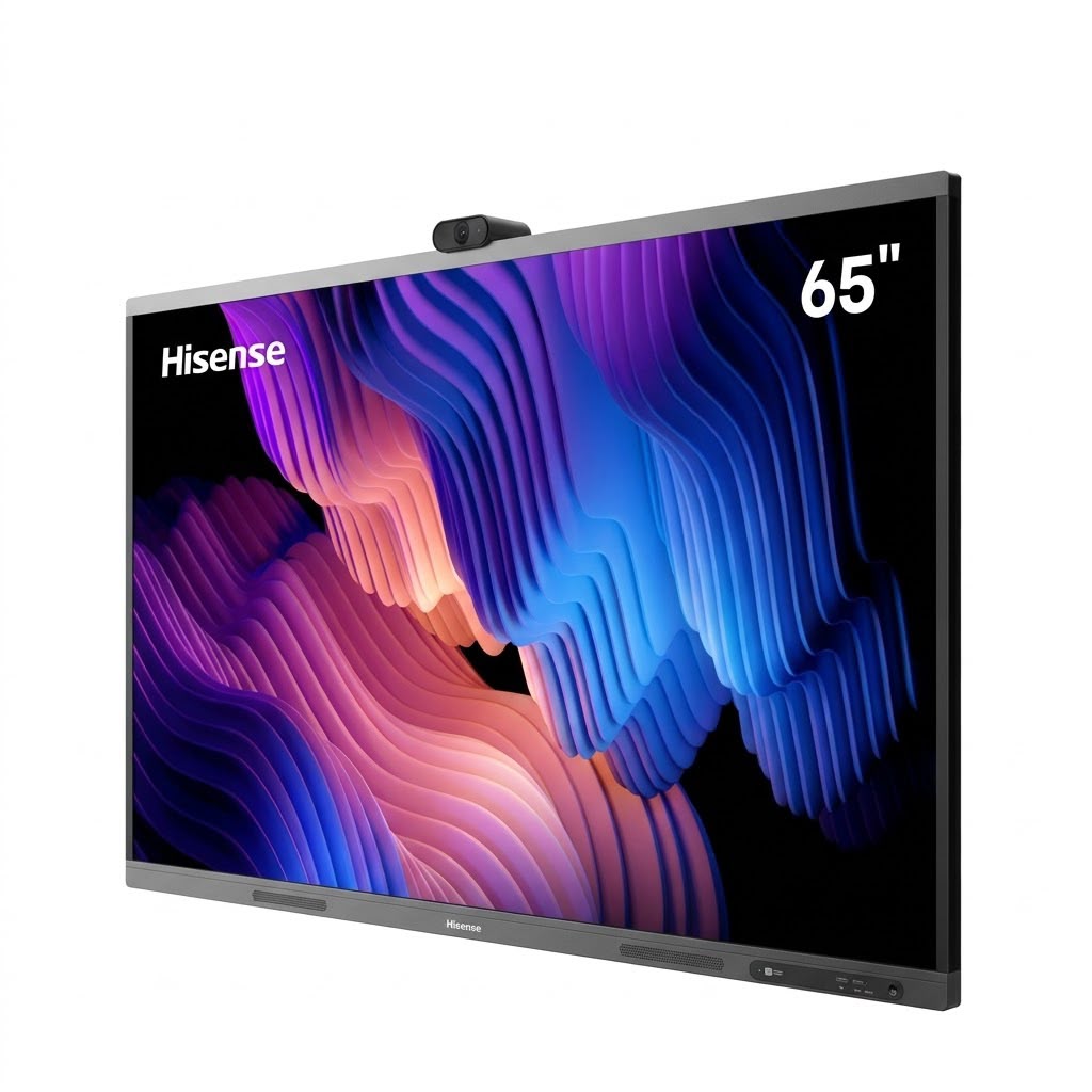شاشة Hisense تفاعلية تعليمية موديل 65WM6FE-A مقاس 65 بوصة بدقة 4K ونظام تشغيل Android 13 مع كاميرا مدمجة ونظام صوتي متطور