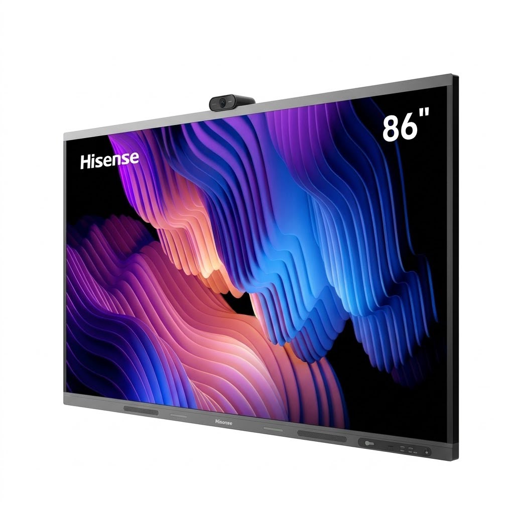 شاشة Hisense تفاعلية تعليمية موديل 86WM6FE-A مقاس 86 بوصة بدقة 4K ونظام تشغيل Android 13 مع كاميرا مدمجة وزجاج بصلابة 9H