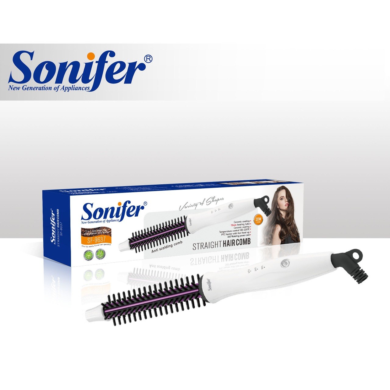 Sonifer SF-9637 – فرشاة تمليس الشعر سيراميكية 15 مم