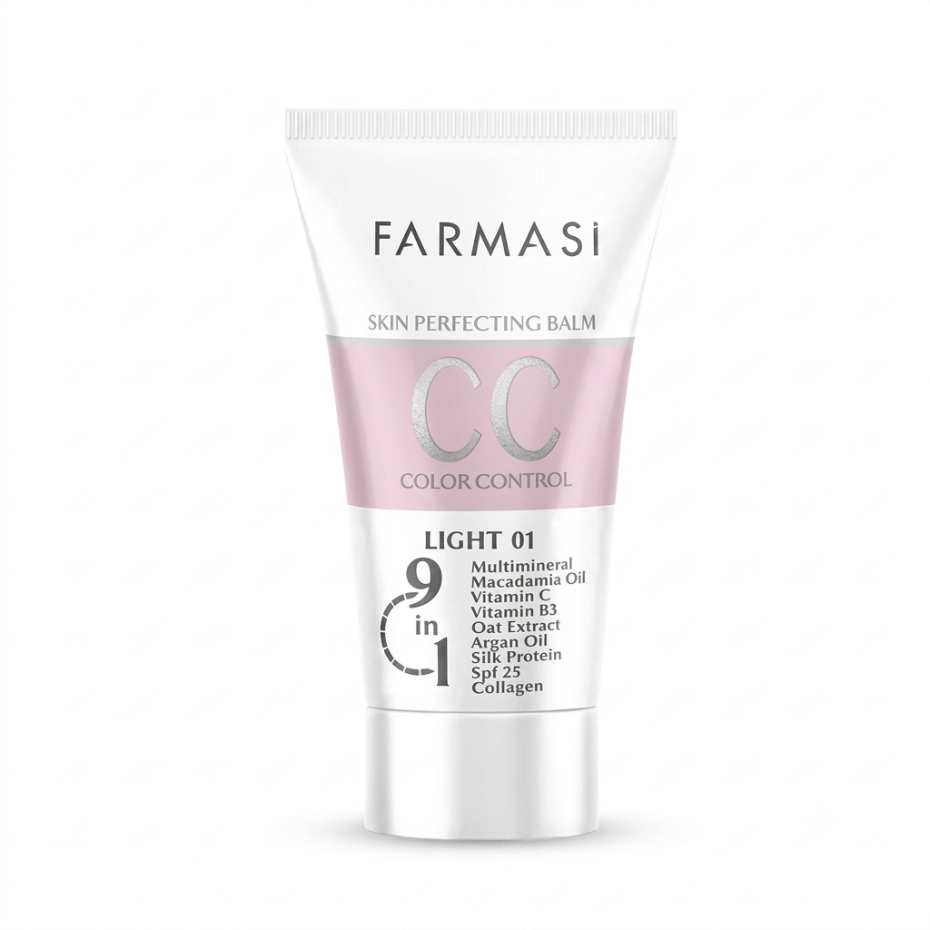 فارمسي Farmasi CC Cream -01 Light بديل الفوند لترطيب البشرة الجافة وتوحيد لونها درجة 01 فاتح مع واقي شمس SPF 25