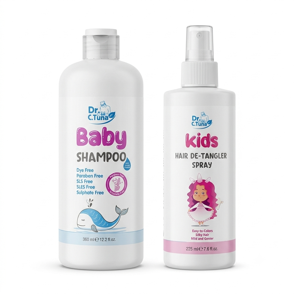 فارمسي Baby Shampoo and Kids Hair De-Tangler Sprayشامبو لطيف  لشعر الأطفال وبخاخ لسهولة تسريح الشعر