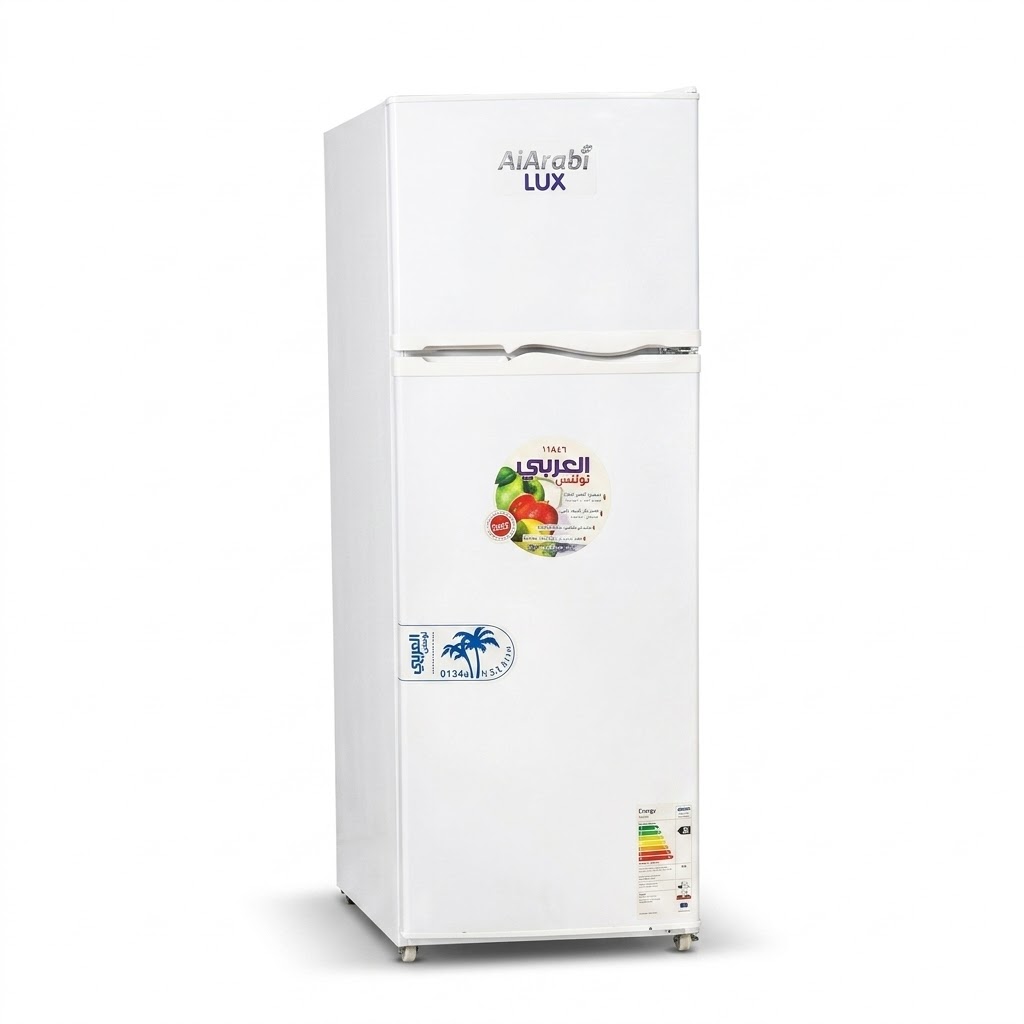 براد العربي لوكس DRI 320w ببابين سعة 12 قدم مع فريزر ومحرك إنفيرتر لون أبيض