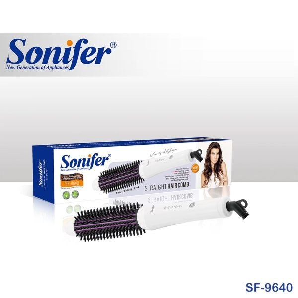 Sonifer SF-9640 – فرشاة/مشط تمليس الشعر بسطح سيراميكي وتسخين سريع