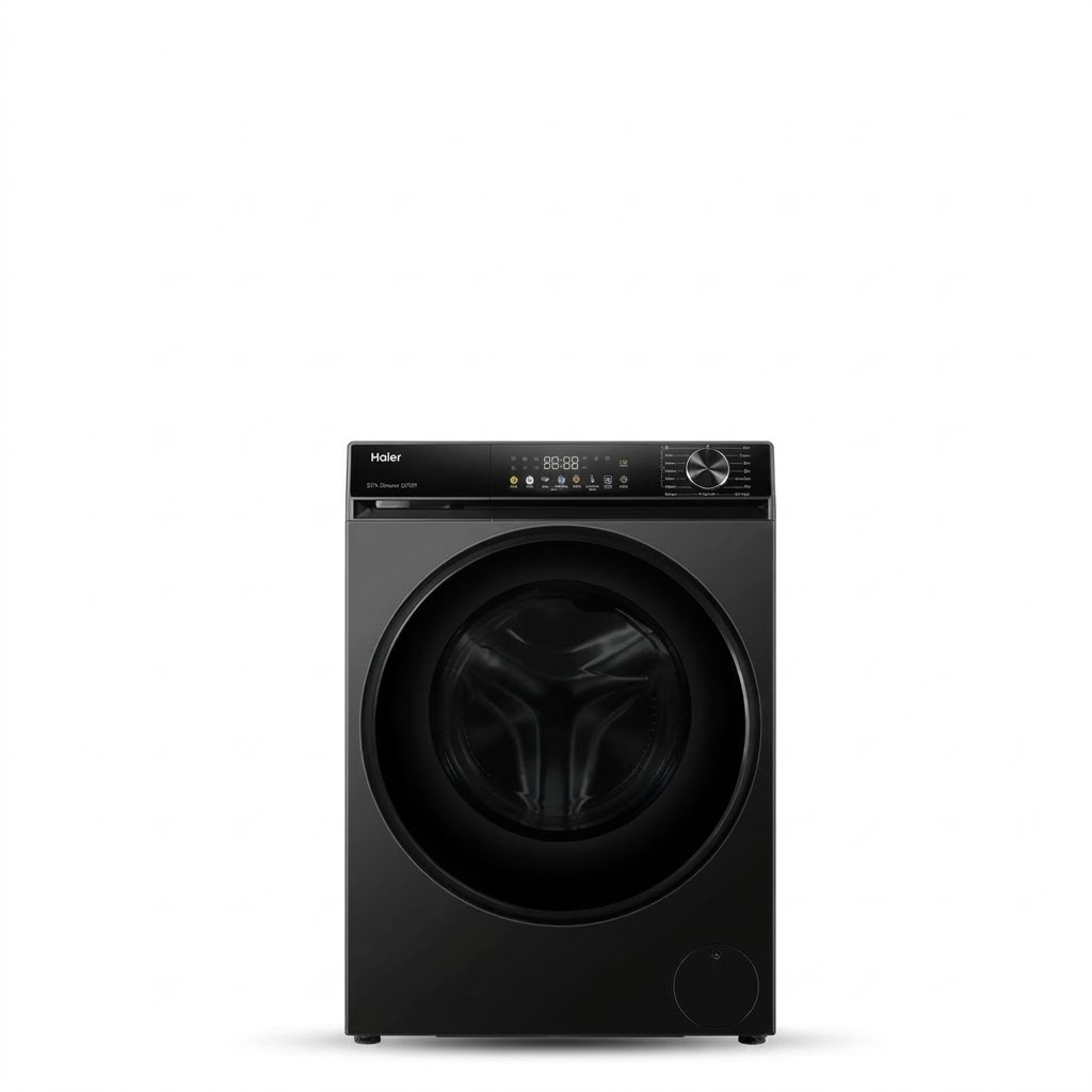 غسالة هاير Haier أوتوماتيك فضي 10 كغ بمحرك انفيرتر وسرعة 1200 دورة بالدقيقة موديل HW100-BP12357S8
