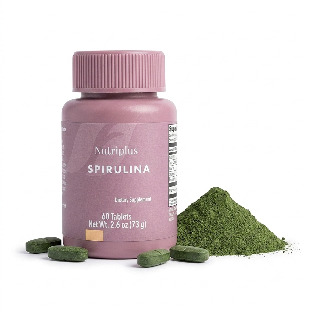 سبيرولينا فارمسي مكمل غذائي   Nutriplus Spirulina لتزويد الجسم بالعناصر الغذائية الفائقة