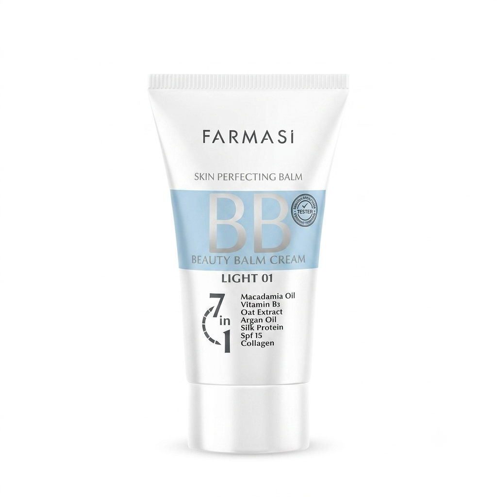 فارمسي Farmasi BB Cream - 01 Light الكل في واحد بديل الفوند للبشرة الدهنية بحجم 50 مل مع عامل حماية من الشمس 15 ولمسة نهائية مطفية