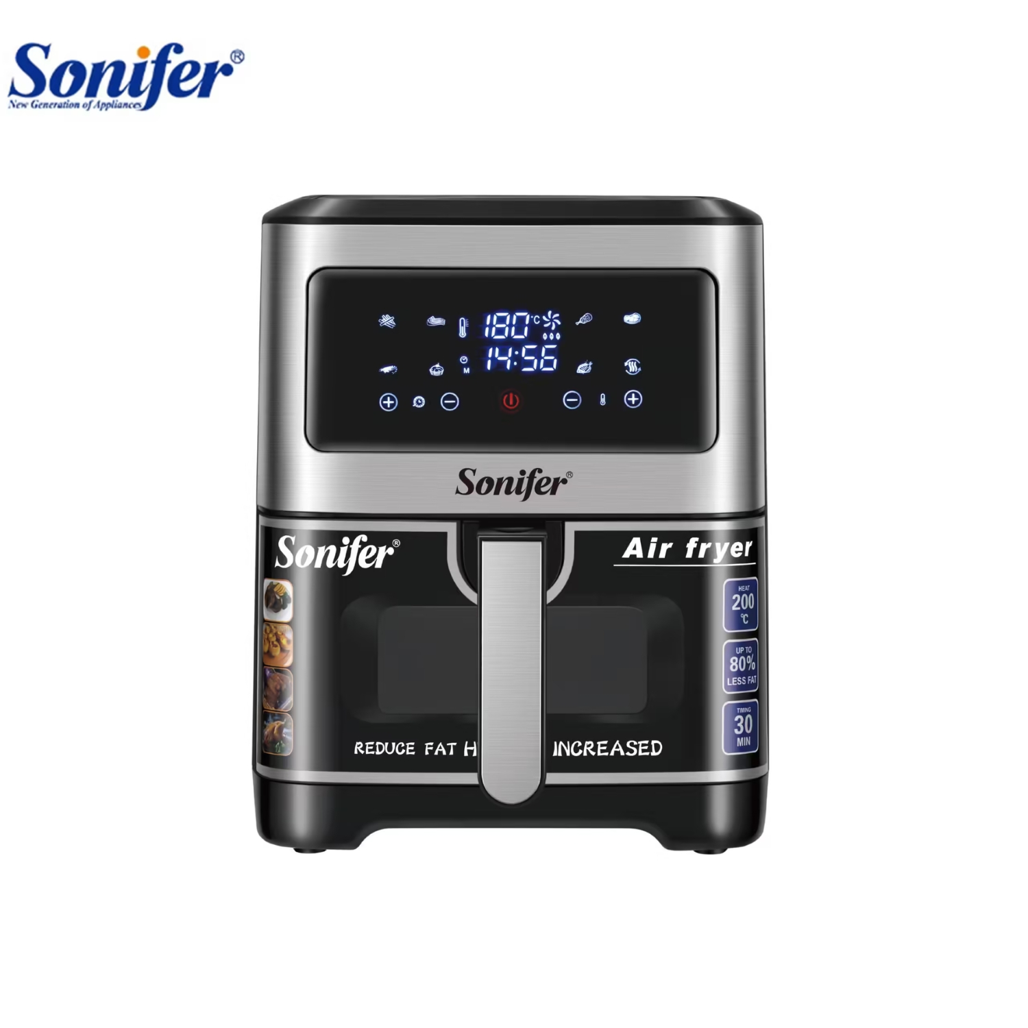 قلاية هوائية Sonifer SF-1028 – سعة 6.5 لتر / قدرة 1500 واط – شاشة لمس مع نافذة عرض