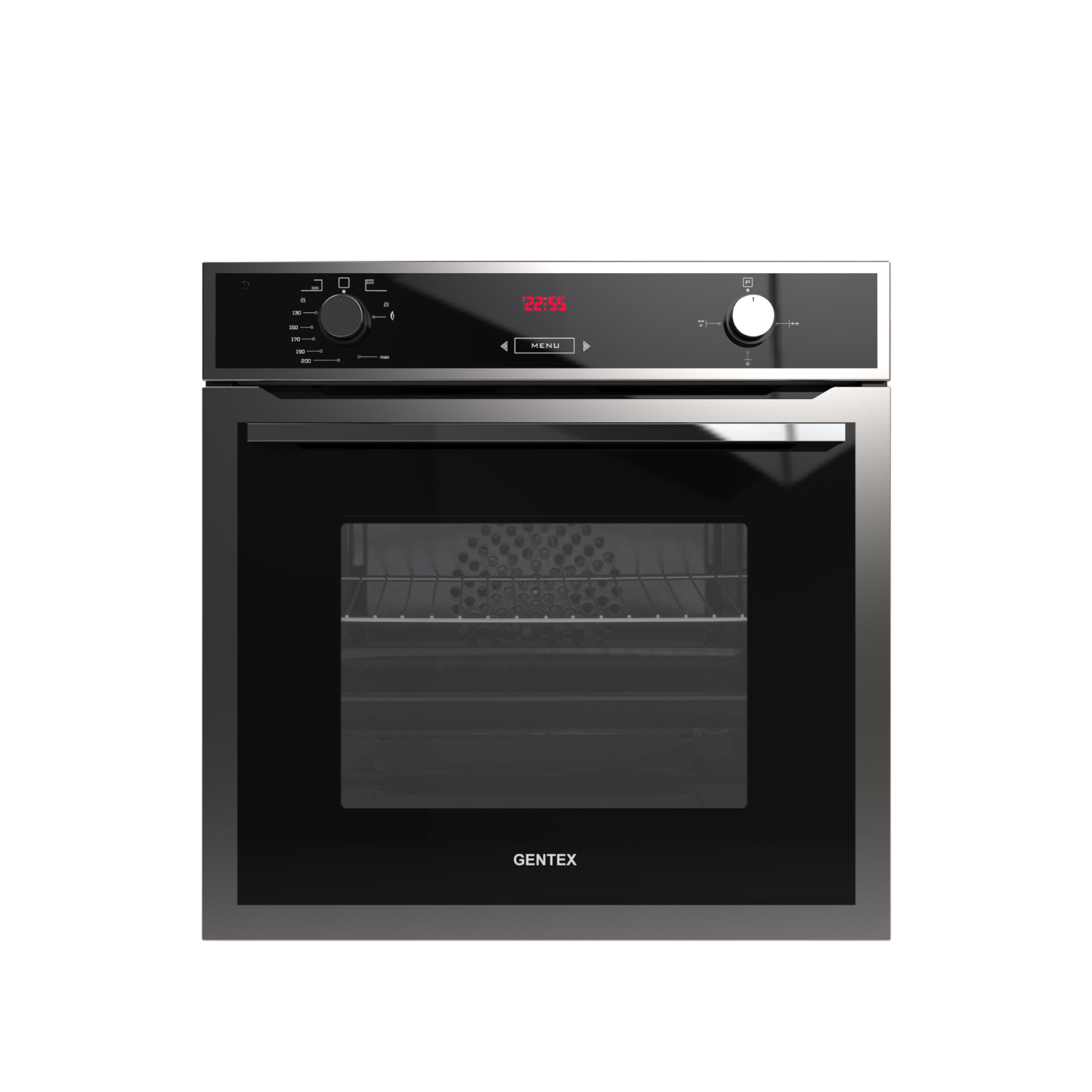 فرن مدمج جنتكس GX-B60GE-SF 60 سم – غاز/كهرباء – سعة 80 لتر – تحكم لمس