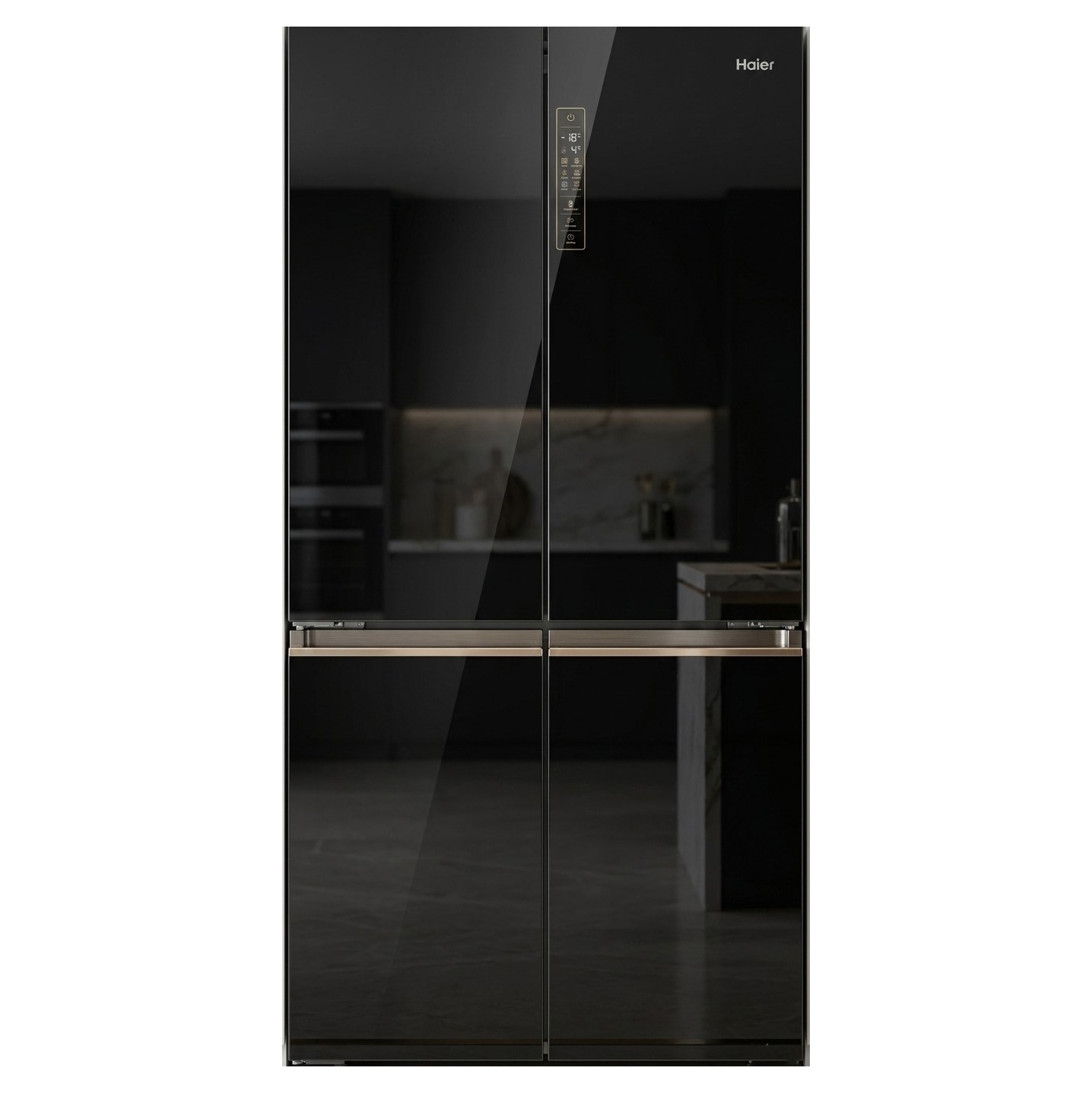 براد هاير (Haier) 4 أبواب - زجاج أسود لامع (825 لتر) | HRF - 825 TDBG