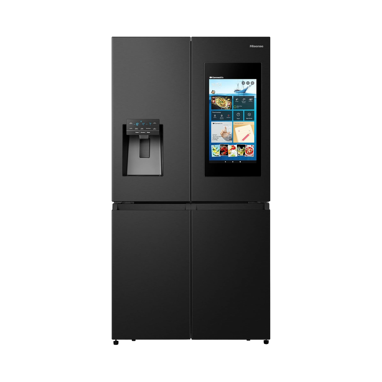 ثلاجة Hisense RQ759N4IBU1 أربع أبواب French Door – سعة 759 لتر مع شاشة ذكية وموزع ماء وثلج