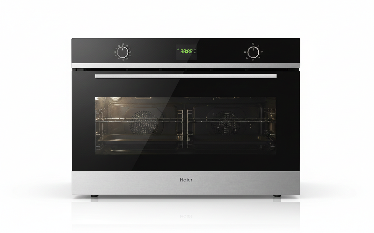 فرن غطس هاير (Haier) 90سم- زجاج أسود إطار ستانلس|HOX 9125 BX