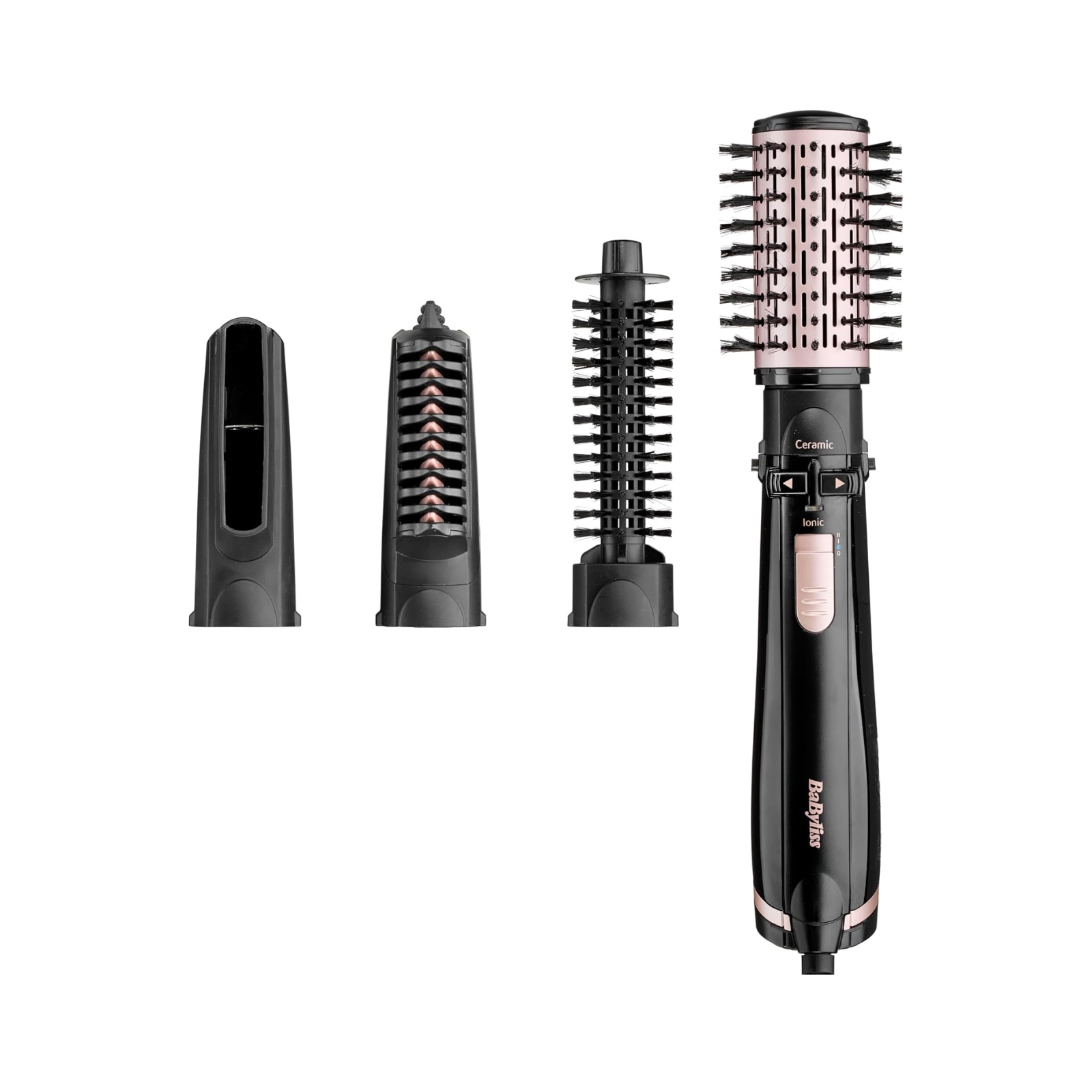 مصفف شعر BaByliss AS200E بفرشاة دوارة 1000 واط مع 4 ملحقات للتجفيف والتصفيف